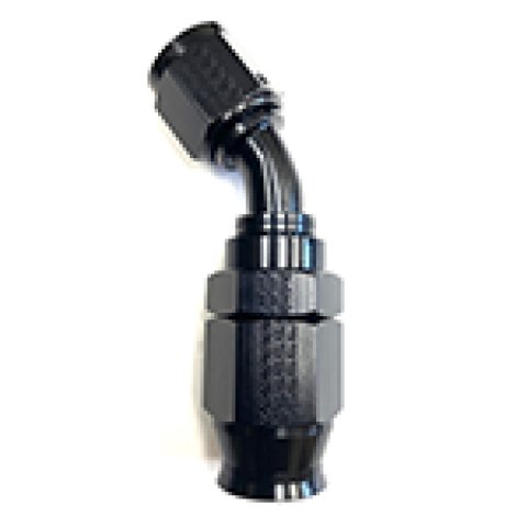 Fragola Performance Systems Race-Rite Reusable PTFE Hose Ends 2504510 Ends, Race-Rite, PTFE, -10 AN, Swivel, 45 Degree, Female Threads, Aluminum, Black Anodized, Each thumbnail 4