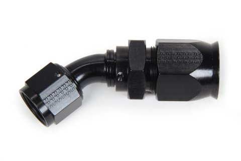 Fragola Performance Systems Race-Rite Reusable PTFE Hose Ends 2504510 Ends, Race-Rite, PTFE, -10 AN, Swivel, 45 Degree, Female Threads, Aluminum, Black Anodized, Each thumbnail 5