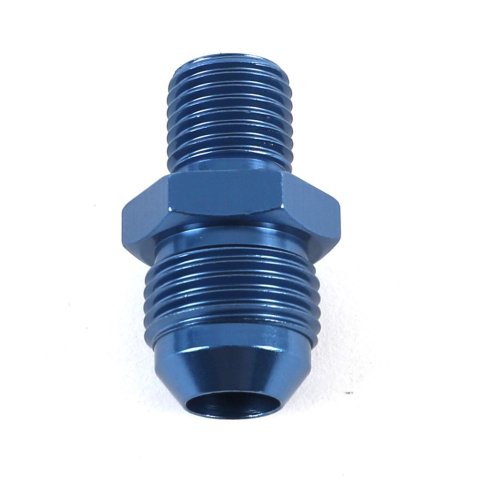 Fragola Performance Systems AN to Metric Adapter Fittings 460814 Fitting, Adapter, Threads, Straight, Aluminum, Blue Anodized, -8 AN, M14 x 1.5, Each thumbnail 2