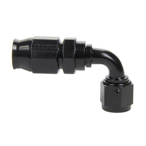 Fragola Performance Systems Race-Rite Reusable PTFE Hose Ends 2509008 Ends, Race-Rite, PTFE, -8 AN, Swivel, 90 Degree, Female Threads, Aluminum, Black Anodized, Each thumbnail 2