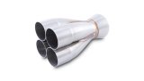 Vibrant Performance 4 into 1 Merge Collectors 10321 Collector, 4-1, Slip-On, Stainless Steel, Natural, 2.375 in. Primary, 4.000 in. Outlet, 8.250 in. Long, Each thumbnail 1