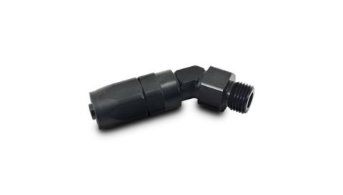 Vibrant Performance Hose End Fittings 24404 Fitting, Swivel, 45 Degree, Straight, Aluminum, Black Anodized, 9/16-18 in. O-Ring, -8 AN, Each thumbnail 2