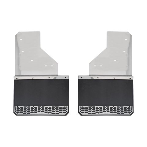 Putco Mud Skins 78306 Flaps, Skins, Solid, Stainless Steel, Polished, Front, Chevrolet, GMC, Pair