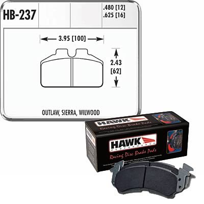 Hawk Performance HT 10 Racing Brake Pads HB237S.625 Pads, Ferro-Carbon, 10, Universal, Set