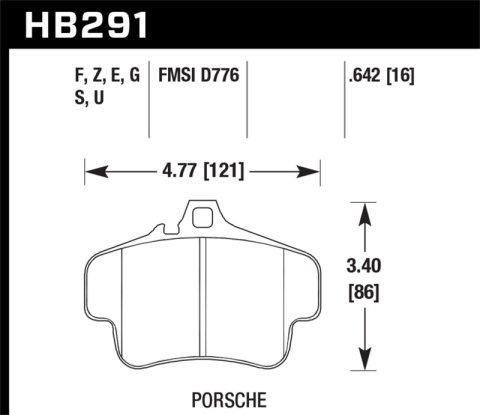 Hawk Performance HPS Brake Pads HB291F.642 Pads, Ferro-Carbon, HPS, Front, Porsche, Set