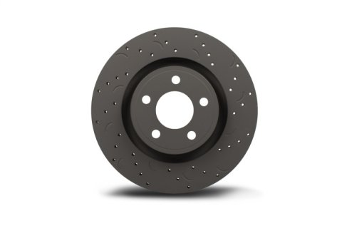 Hawk Performance Talon Brake Rotors HTC4456 Rotor, Talon, Solid, Cross-Drilled and Slotted Surface, Iron, Gray Geomet Coated, Chrysler, Rear, Pair thumbnail 2