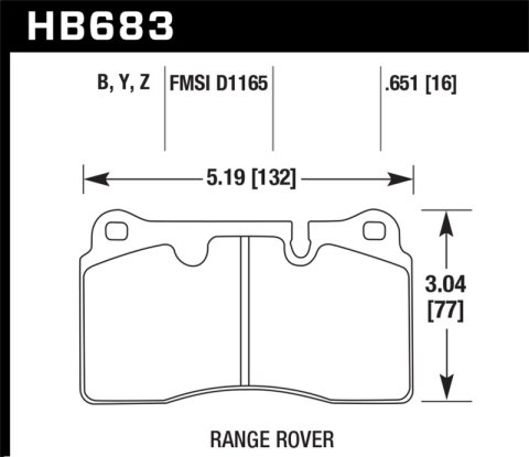 Hawk Performance Ceramic Brake Pads HB683Z.651 Pads, Ceramic, Front, Land Rover, Set