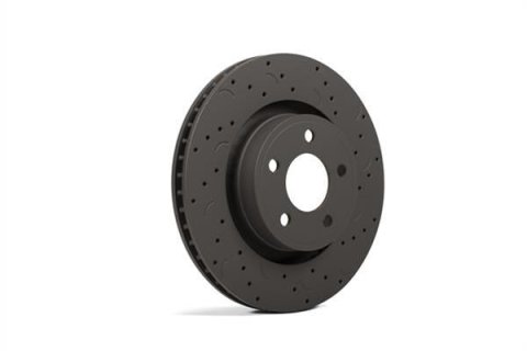 Hawk Performance Talon Brake Rotors HTC4745 Rotor, Talon, Solid, Cross-Drilled and Slotted Surface, Iron, Gray Geomet Coated, Saab, Saturn, Rear, Pair