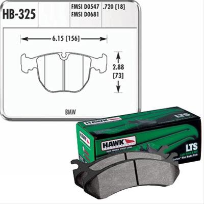Hawk Performance LTS Brake Pads HB325Y.720 Pads, Ferro-Carbon, LTS, Front, BMW, Set thumbnail 1
