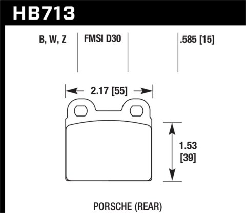 Hawk Performance DTC 30 Brake Pads HB713W.585 Disc Pad Porsche (Rear)