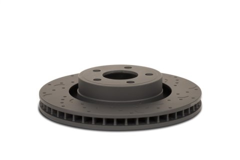 Hawk Performance Talon Brake Rotors HTC4170 Rotors, Talon, Cross-drilled and Slotted Surface, Iron, Gray Geomet Coated, 11.73 in. O.D., Rear, Buick, Cadillac, Pontiac, Pair thumbnail 2