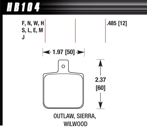 Hawk Performance Black Racing Brake Pads HB104M.485 Pads, Ferro-Carbon, Black, Universal, Set