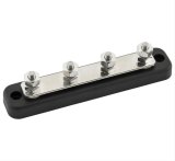 Quadboss Bus Bars 568102 Electrical Junction Blocks, Bars, 4-wire Connector, Plastic, Black, Terminals, Each thumbnail 1