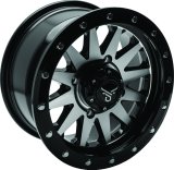 Quadboss Wheels 608554 QuadBoss Wagon 14X7 4+3 4/156 Black Machined thumbnail 4