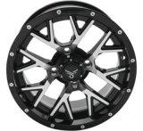 Quadboss Wheels 608572 QuadBoss Barbwire 14X7 - 5+2 - 4/110 - Black Machined thumbnail 1
