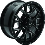Quadboss Wheels 608572 QuadBoss Barbwire 14X7 - 5+2 - 4/110 - Black Machined thumbnail 4