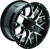 Quadboss Wheels 608572 QuadBoss Barbwire 14X7 - 5+2 - 4/110 - Black Machined thumbnail 5