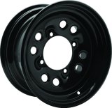 Quadboss Steely Gloss Black Wheels 14x7 Wheels, Black, 14 in. x 7.00 in., Steel, Black, 4 x 156mm Bolt Circle, 4+3 in. Offset, Each thumbnail 2