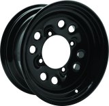 Quadboss Steely Gloss Black Wheels 14x7 Wheels, Black, 14 in. x 7.00 in., Steel, Black, 4 x 156mm Bolt Circle, 4+3 in. Offset, Each thumbnail 3
