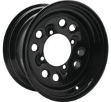 Quadboss Steely Gloss Black Wheels 14x7 Rims, Qb Whl 14X7 4+3 4/137 thumbnail 1