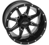 Quadboss Slicer Gloss Black Machined Wheels 14x10 SLICER 14X10 - 4/137 5+5 thumbnail 1