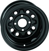 Quadboss Steely Gloss Black Wheels 12x7 Wheels, Black, 12 in. x 7.00 in., Steel, Black, 4 x 110mm Bolt Circle, 2+5 in. Offset, Each thumbnail 3
