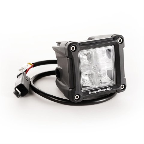 Rugged Ridge LED Driving Lights 15209.3 Auxiliary Light: 3 in cube light w/low beam amber & high beam white light function, thermoplastic, IP67