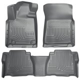 Husky WeatherBeater Floor Liners for 2007-2011 TUNDRA - 98582 Mat, WeatherBeater, Front/Second Seat, Rubberized, Thermoplastic, Gray, Toyota, Set of 3 thumbnail 1