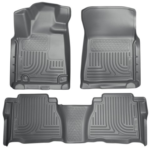 Husky WeatherBeater Floor Liners for 2007-2011 TUNDRA - 98582 Mat, WeatherBeater, Front/Second Seat, Rubberized, Thermoplastic, Gray, Toyota, Set of 3