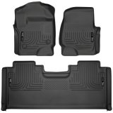 Husky WeatherBeater Floor Liners for 2017-2024 F-250 SUPER DUTY, F-350 DUTY - 94071 Mats, WeatherBeater, Front/Second Seat, Rubberized, Thermoplastic, Black, Ford, Set of 3 thumbnail 1