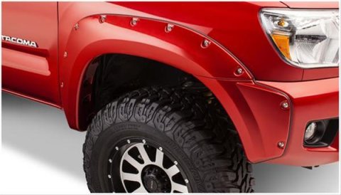 Husky Pocket-Style Fender Flares for 2012-2015 TACOMA - 2803927 Flares, Extend-A-Fender Style, Front/Rear, Black, Dura-Flex Thermoplastic, Toyota, Set of 4