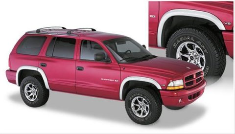 Husky Extend-A-Fender Flares for 1998-2003 DURANGO - 28051904 Fender Flares, Extend-A-Fender, Front, Rear, Black, Dura-Flex Thermoplastic, Dodge, Set of 4