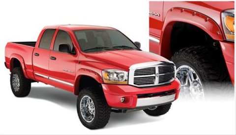 Husky Pocket-Style Fender Flares for 2006-2009 RAM 3500, 2500, 2006-2008 1500 - 2805911 Flares, Pocket Style, Front, Rear, Black, Dura-Flex Thermoplastic, Dodge, Set of 4 thumbnail 2