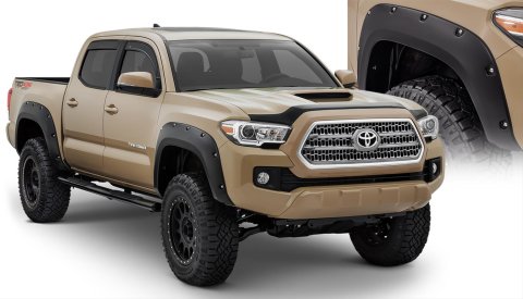 Husky Pocket-Style Fender Flares for 2016-2023 TACOMA - 2803922 Flares, Pocket Style, Front and Rear, Dura-Flex Thermoplastic, Black, Toyota, Set of 4