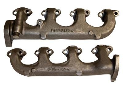 Scott Drake Exhaust Manifolds for 1964-1973 MUSTANG - C5ZZ-9430-1-DE Manifolds, Cast Iron, Natural, Ford, 260, 289, 302, Pair thumbnail 1