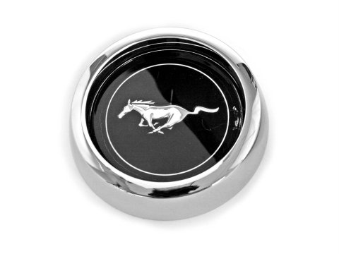 Scott Drake Hubcaps D0ZZ-1130-A Wheel Center Cap, Hubcap, Rallye Style, Screw-on, Steel, Chrome, Horse Logo, Ford, Each