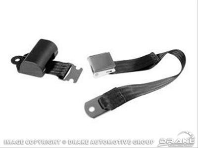 Scott Drake Retractable Seat Belts SB-BK-65 Belt, Lap Belt, Retractable, Black, Ford, Each