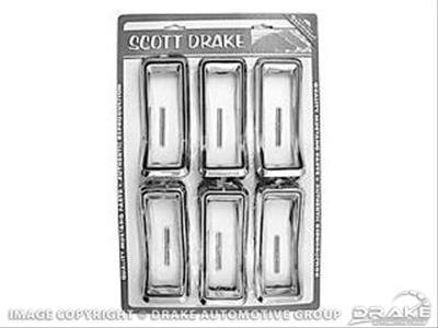 Scott Drake Replacement Taillight Components KIT-ELC-6 Bezels, Replacement, Chrome, Ford, Set of 6