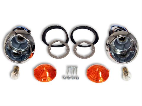 Scott Drake Complete Parking Lamp Kits KIT-ELC-1 Lamps, Amber Lens, Ford, Kit