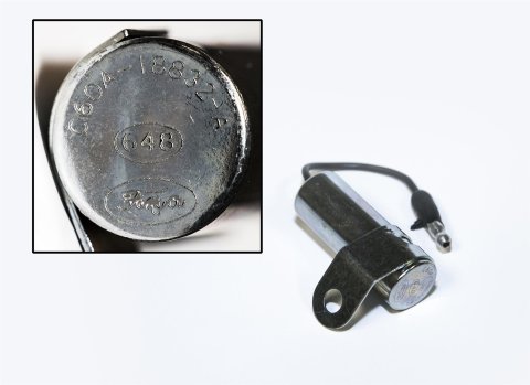 Scott Drake Radio Suppressors C3SA-18832-A Noise Filter Capacitors, Suppressors, Steel, Zinc Finish, Ford, Each