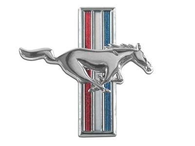 Scott Drake Emblems C5ZZ-16228-D Emblem, Passenger Side Fender, Chrome/Red/White/Blue, Running Pony Logo, Ford, Each