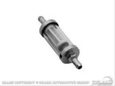 Scott Drake Fuel Filter with 0.313 in. Inlet Size W89258B Filter, Inline, Clear Glass Housing, Nylon Element, 5/16 Hose Barb Inlet/Outlet, Ford, Each thumbnail 2