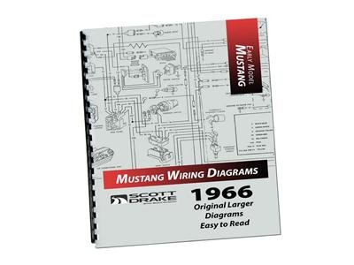 Scott Drake Wiring Diagram Manuals MP-2-P Book, Reference, "1966 Ford Mustang Manual", Large Print Version, Paperback, Each