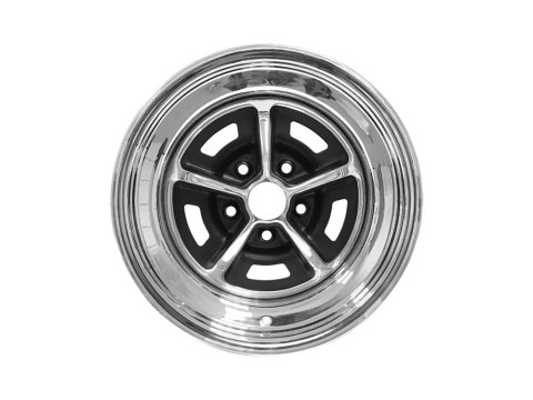 Scott Drake Magnum 500 Wheels 14x7 Wheels, 500, 14 in. x 7.00 in., Steel, Chrome, Gray Accent, 5 x 114.3mm Bolt Circle, 4.00 in. Backspacing, Ford, Each