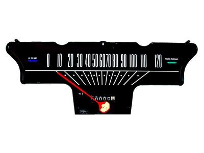Scott Drake Standard Speedometer Gauges C5DF-17266 Gauge, Speedometer, Black Face, Orange Pointer, Ford, Each