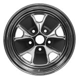 Scott Drake 1964 Mustang Styled Steel Wheels 14x5 Wheel, Styled, 14 in. x 5 in., Steel, Chrome, 3.75 in. Backspace, 5 x 4 1/2 in. Bolt Pattern, Each thumbnail 1