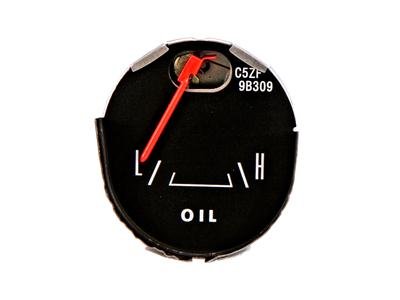 Scott Drake Reproduction Factory Gauges C5ZF-9B309 Gauge, Oil Pressure, Black Face, Orange Pointer, Ford, Each