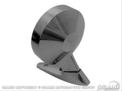 Scott Drake Replacement Outside Mirrors C5ZZ-17696-R Side View Mirrors, Mirrors, Round, Electric, Convex Glass, Chrome Diecast Housing, Right Side, Ford, Each