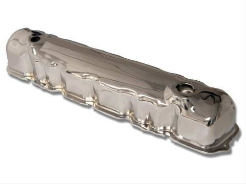 Scott Drake Original-Style Valve Covers C4DZ-6A582-C Cover, Original-Style, Stock Height, Steel, Chrome, Baffled, Ford, 170, 200, 250, Each