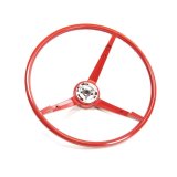 Scott Drake Replacement Steering Wheels C5ZZ-3600-BR Wheel, Replacement, ABS Plastic, Bright Red, Ford, 2-Bolt Mount, Each thumbnail 1